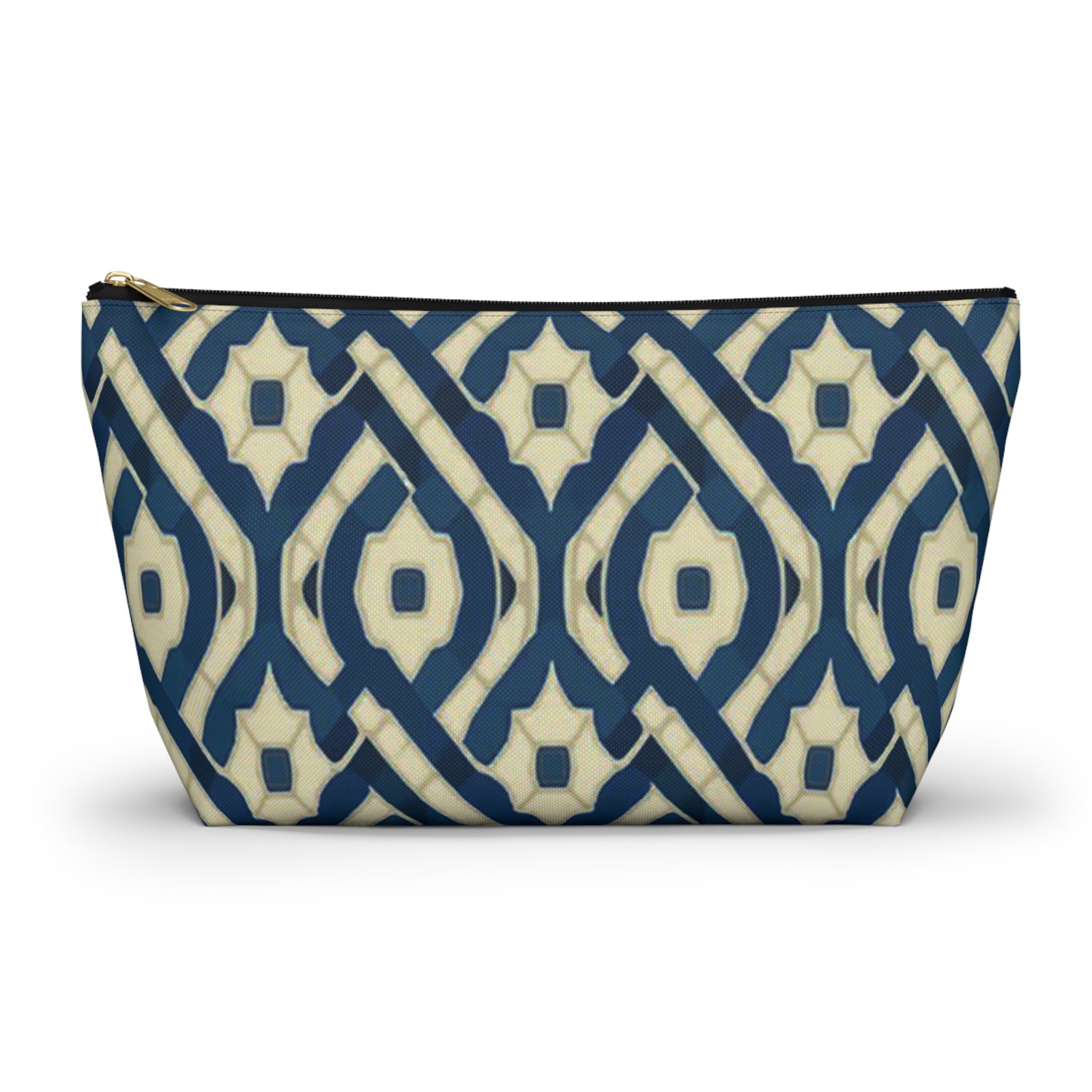 Patina Blue Geometric Accessory Pouch