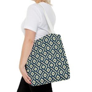 Patina Blue Gold Pattern All-Over Print Tote Bag | Patina Blue Pattern Tote
