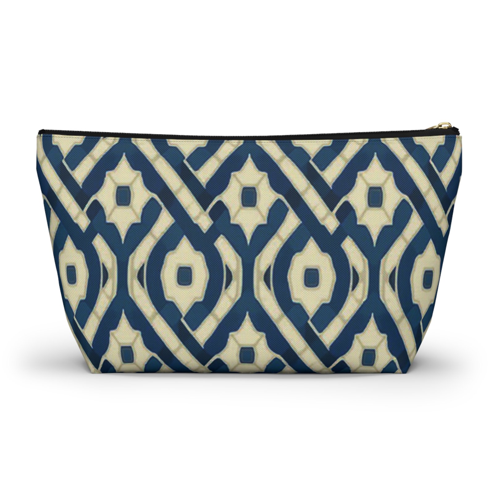 Patina Blue Geometric Accessory Pouch - Image 2