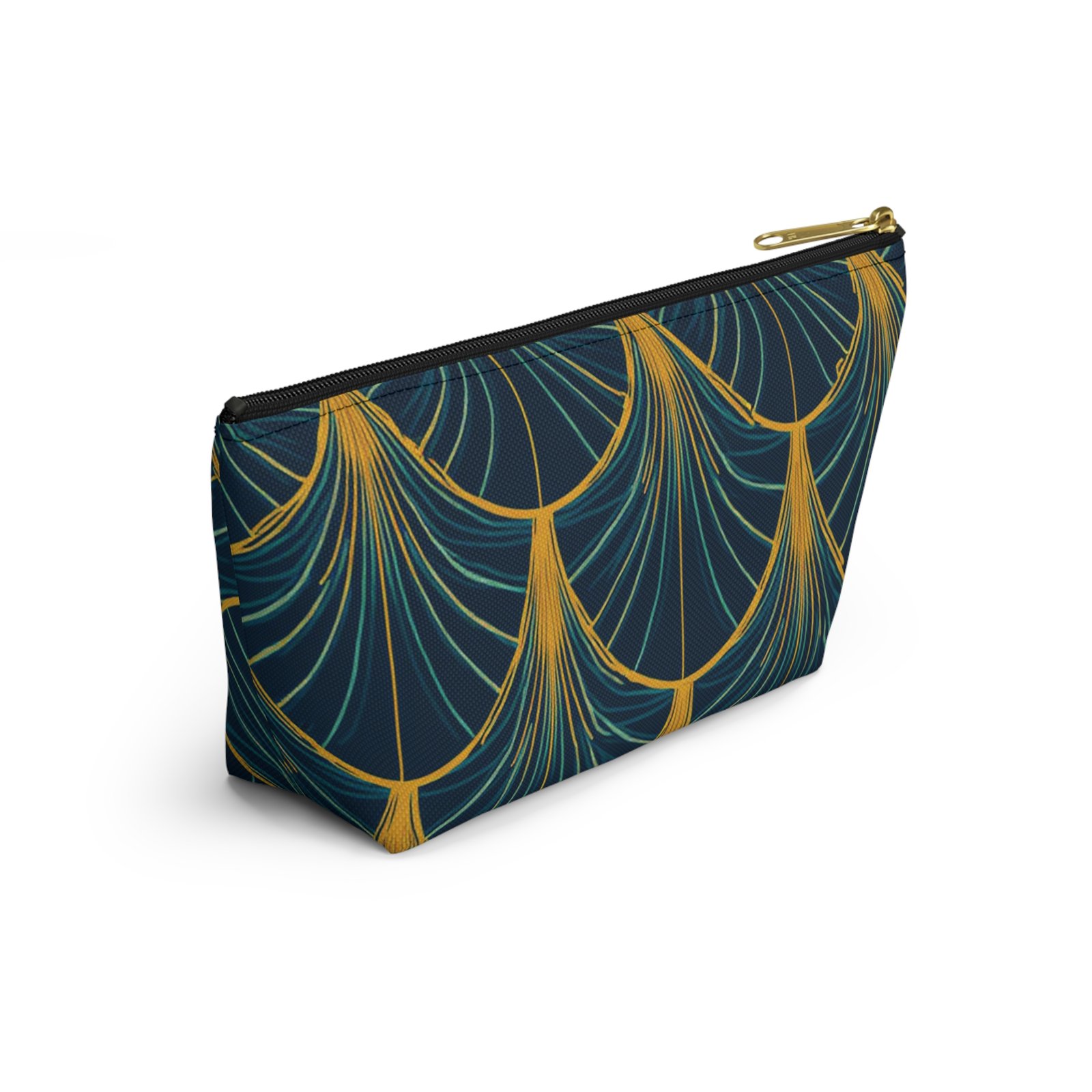 Patina Blue Art Deco Pattern Accessory Pouch - Image 12