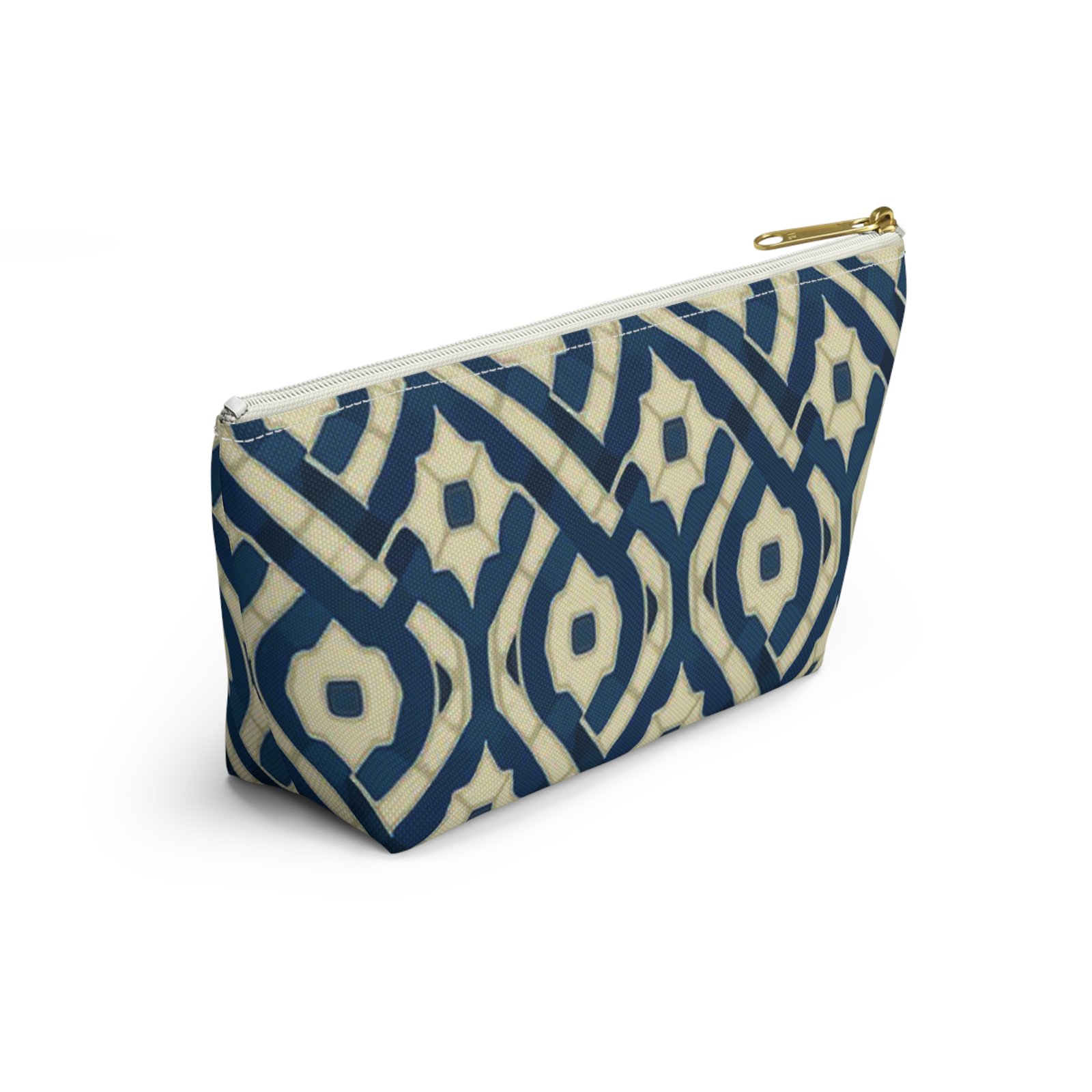 Patina Blue Geometric Accessory Pouch - Image 16