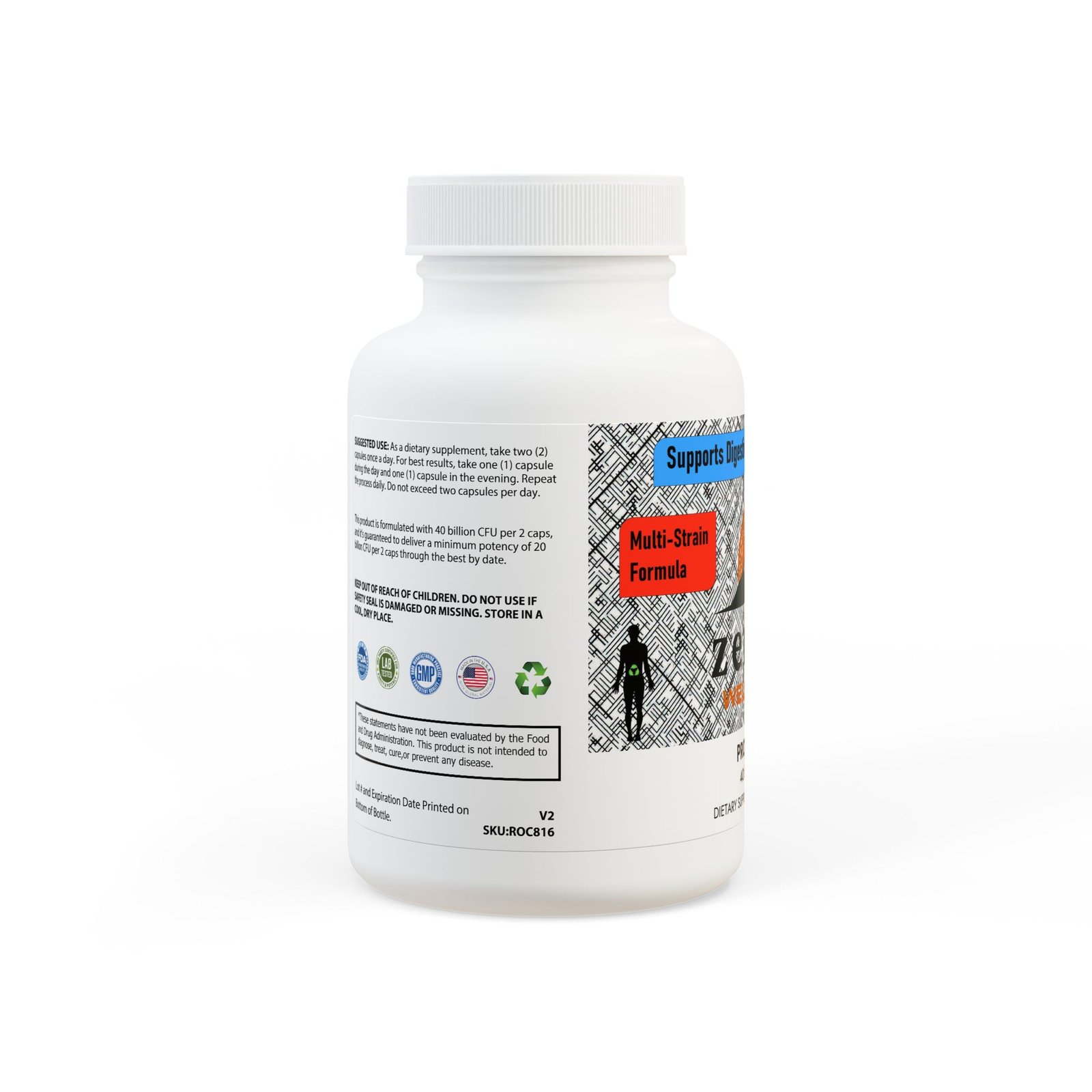 Zenith Wellness Probiotics Supplement (60 Capsules) - Image 2