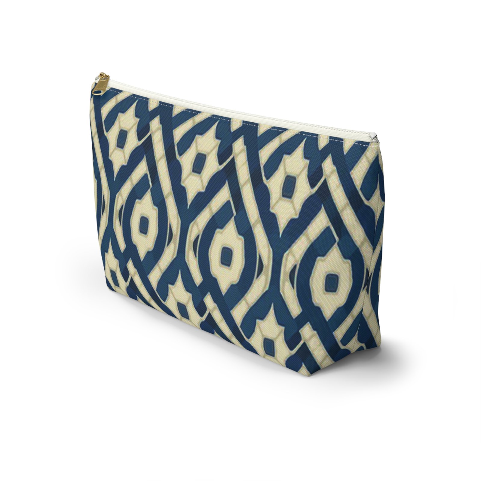 Patina Blue Geometric Accessory Pouch - Image 7
