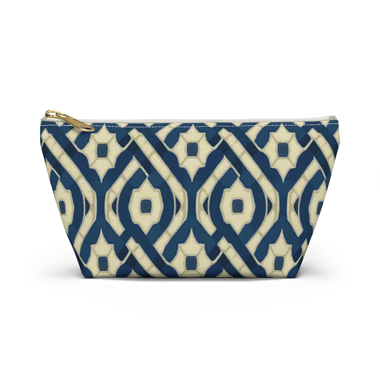 Patina Blue Geometric Accessory Pouch - Image 13