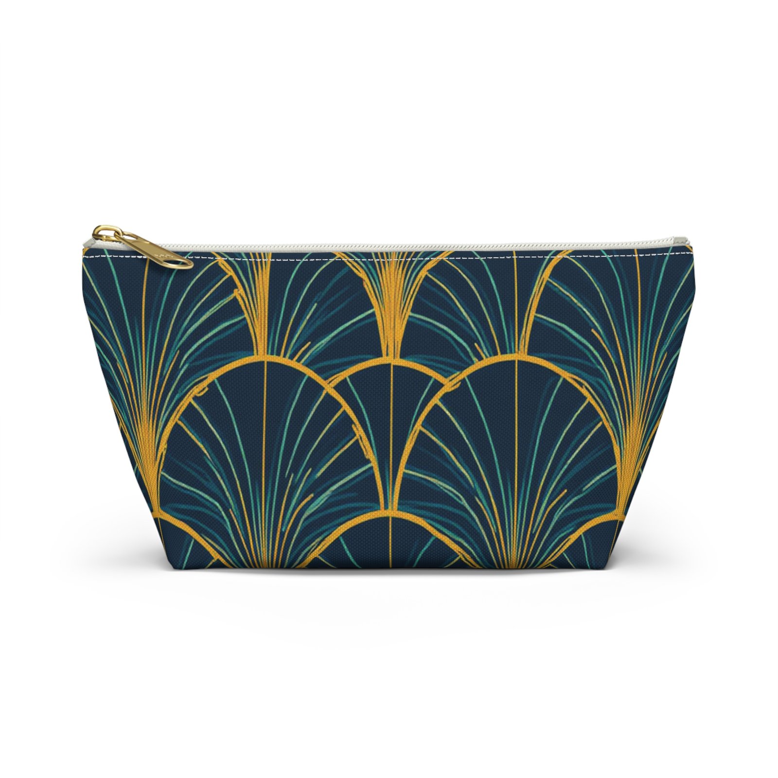 Patina Blue Art Deco Pattern Accessory Pouch - Image 13