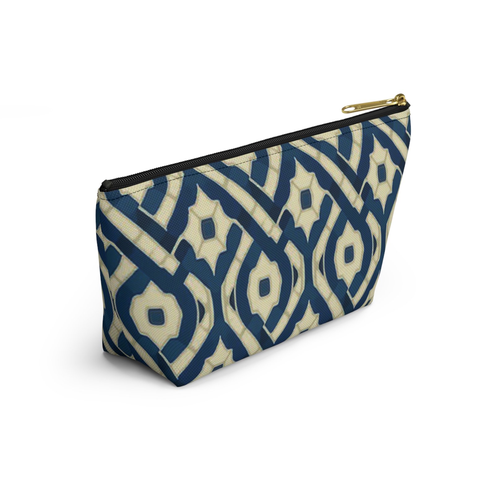 Patina Blue Geometric Accessory Pouch - Image 12