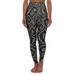 Black Snake Skin Pattern High Waisted Leggings | Athletic Yoga Leggings
