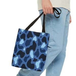 Patina Blue Camo Tote Bag | All-Over Print Camouflage Pattern