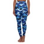 Patina Blue Camo High Waisted Yoga Leggings | Leggings