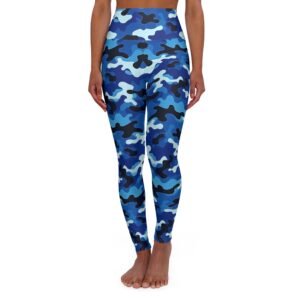 Patina Blue Camo High Waisted Yoga Leggings | Leggings