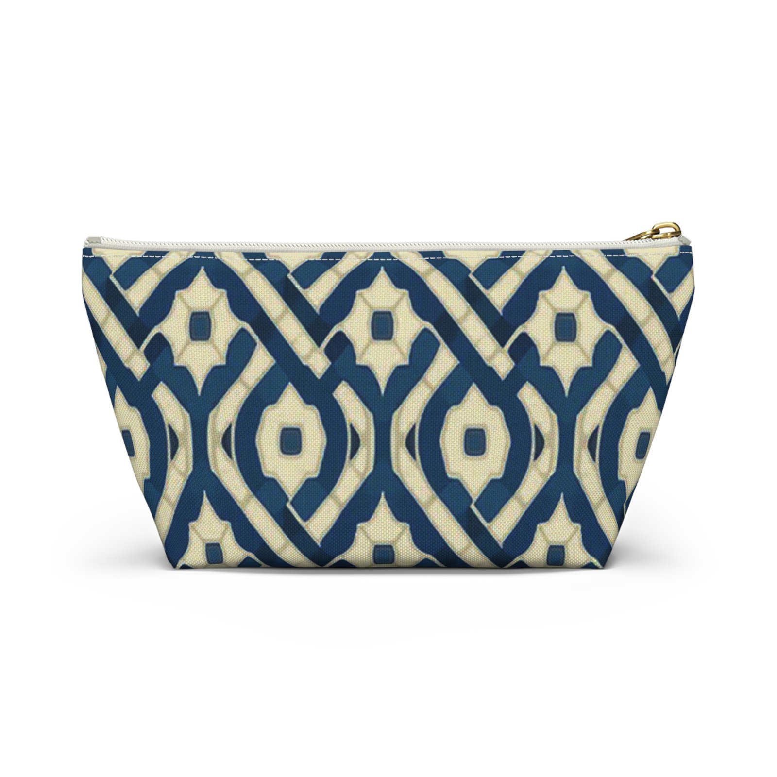 Patina Blue Geometric Accessory Pouch - Image 14