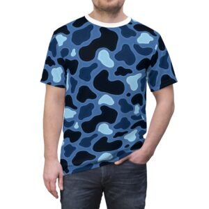 Patina Blue Camo Pattern Tee | All-Over Print Shirt