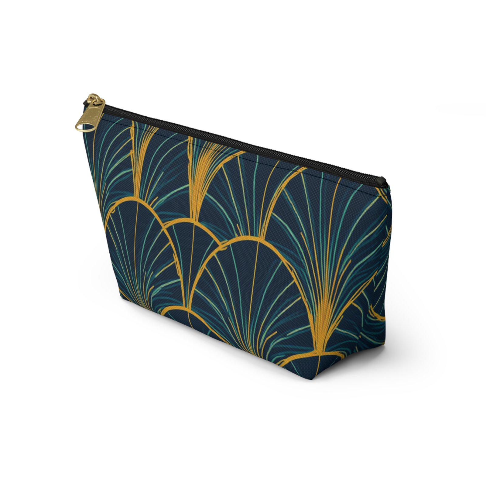 Patina Blue Art Deco Pattern Accessory Pouch - Image 11
