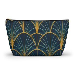 Patina Blue Art Deco Pattern Accessory Pouch