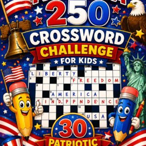 America 250 Crossword Puzzle Book | Patriotic Kids Activity | American History Crossword | Fourth of July Game