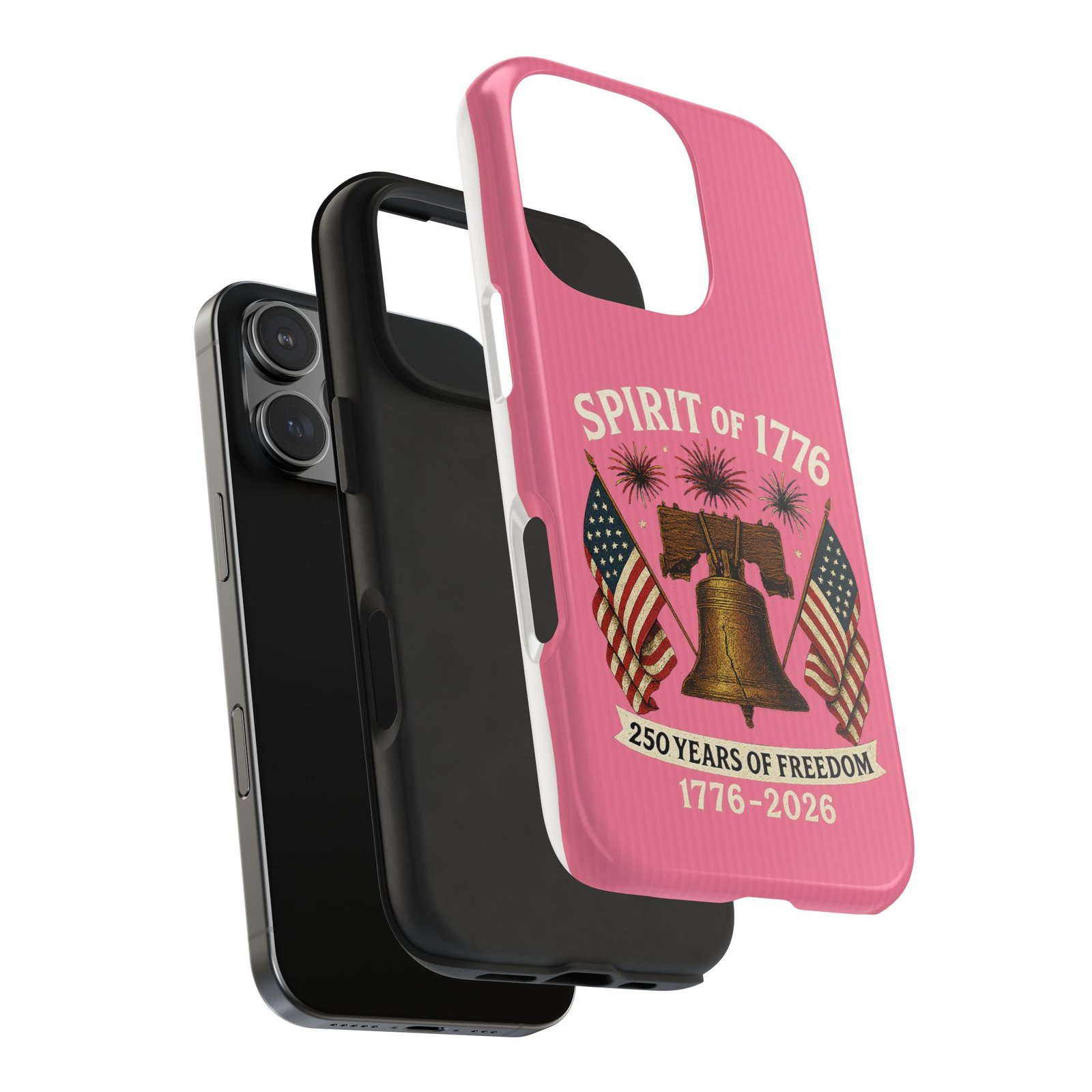 Hot Pink iPhone 14-15-16-17 Spirit of 1776 Phone Case | Liberty Bell, American Flags, 250 Years of Freedom 1776-2026 - Image 27