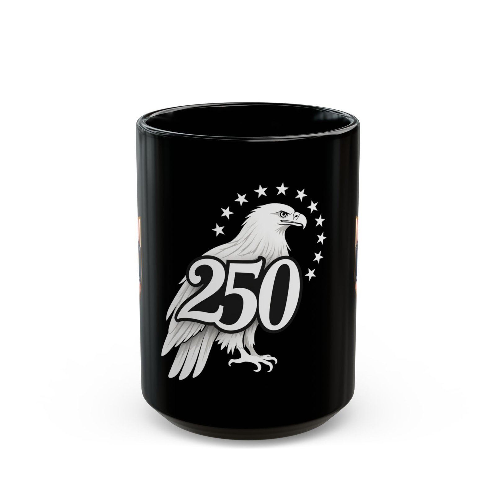 250 Eagle Emblem Mug | Black Ceramic Coffee Cup - Image 5