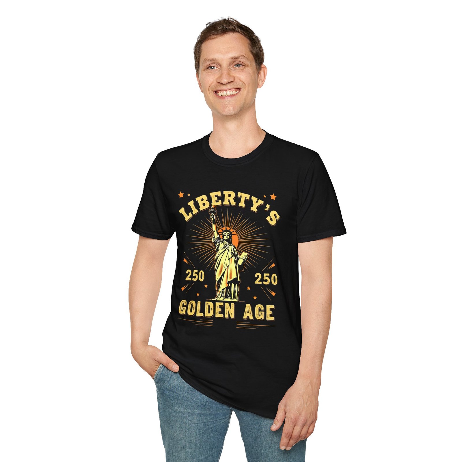 Liberty's Golden Age Statue of Liberty T-Shirt | 250 Anniversary Retro - Image 6