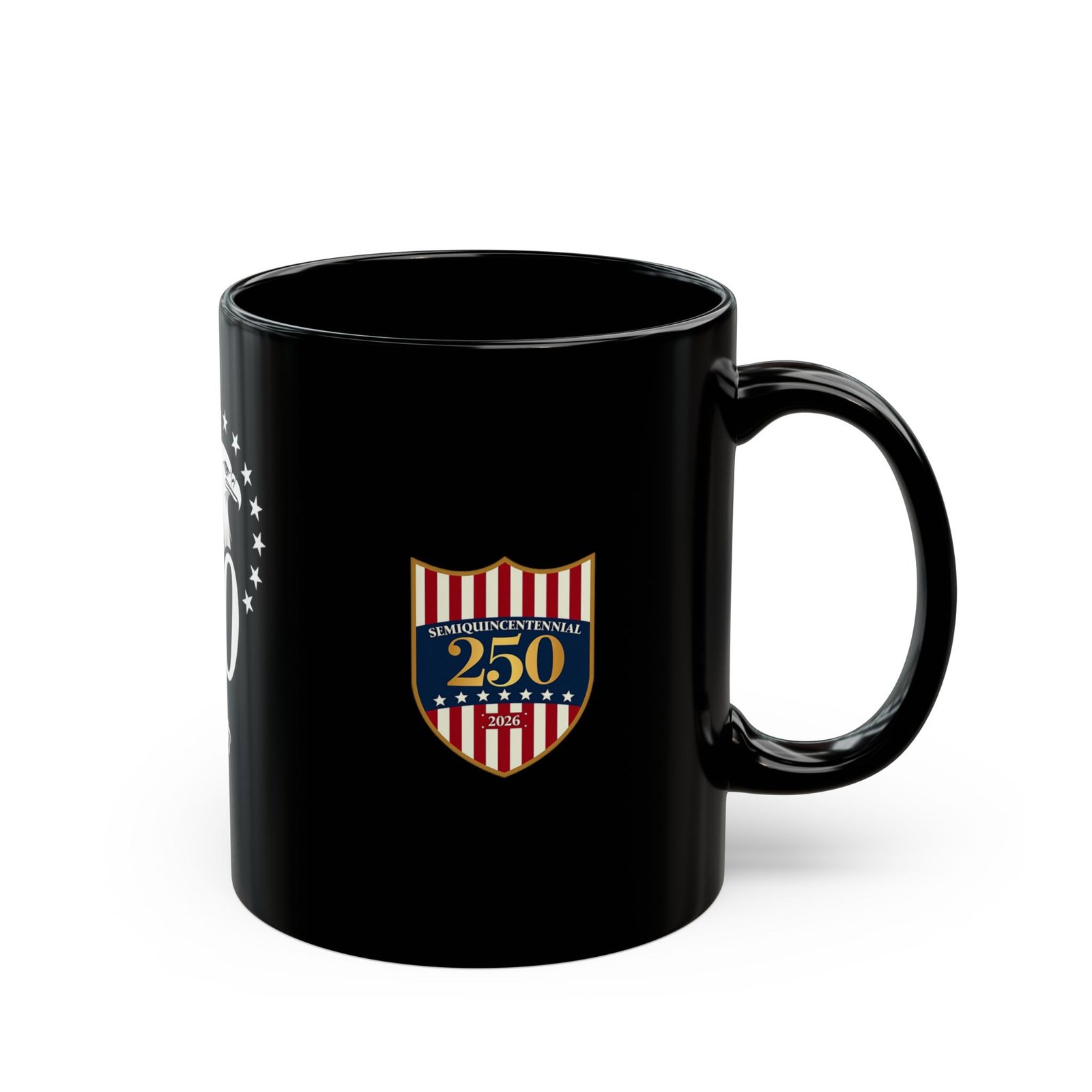 250 Eagle Emblem Mug | Black Ceramic Coffee Cup - Image 2