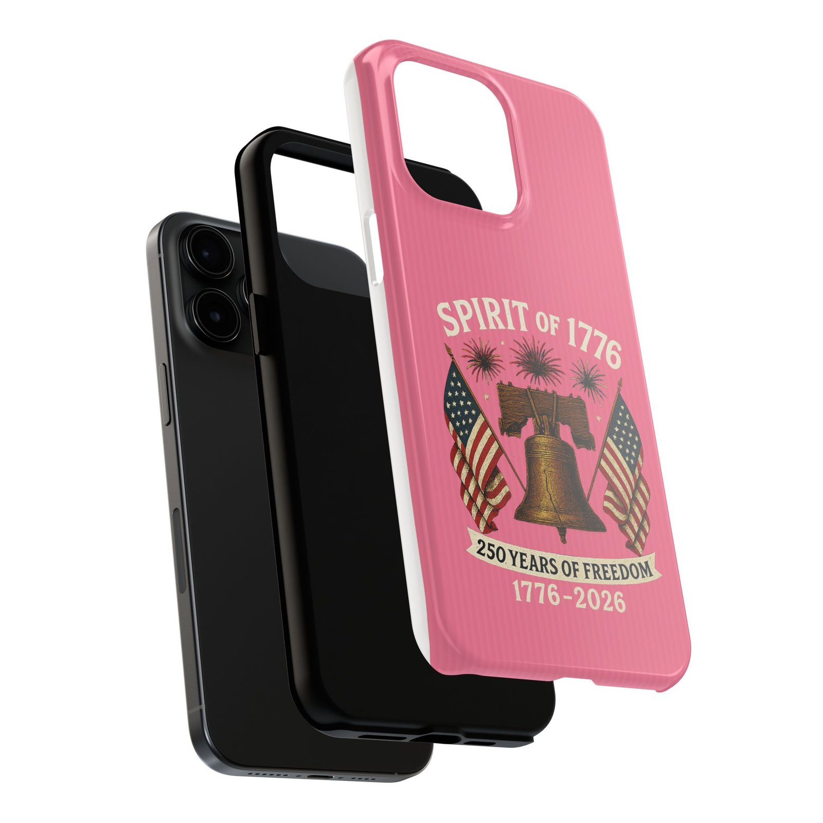 Hot Pink iPhone 14-15-16-17 Spirit of 1776 Phone Case | Liberty Bell, American Flags, 250 Years of Freedom 1776-2026 - Image 24