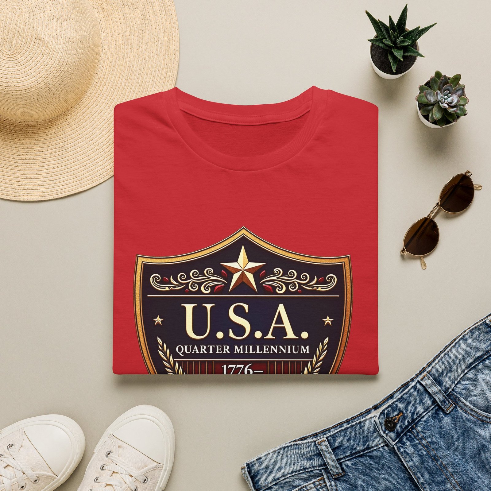 USA Shield Emblem T-Shirt _ 1776_2026 Quarter Millennium Patriotic Tee - Image 51