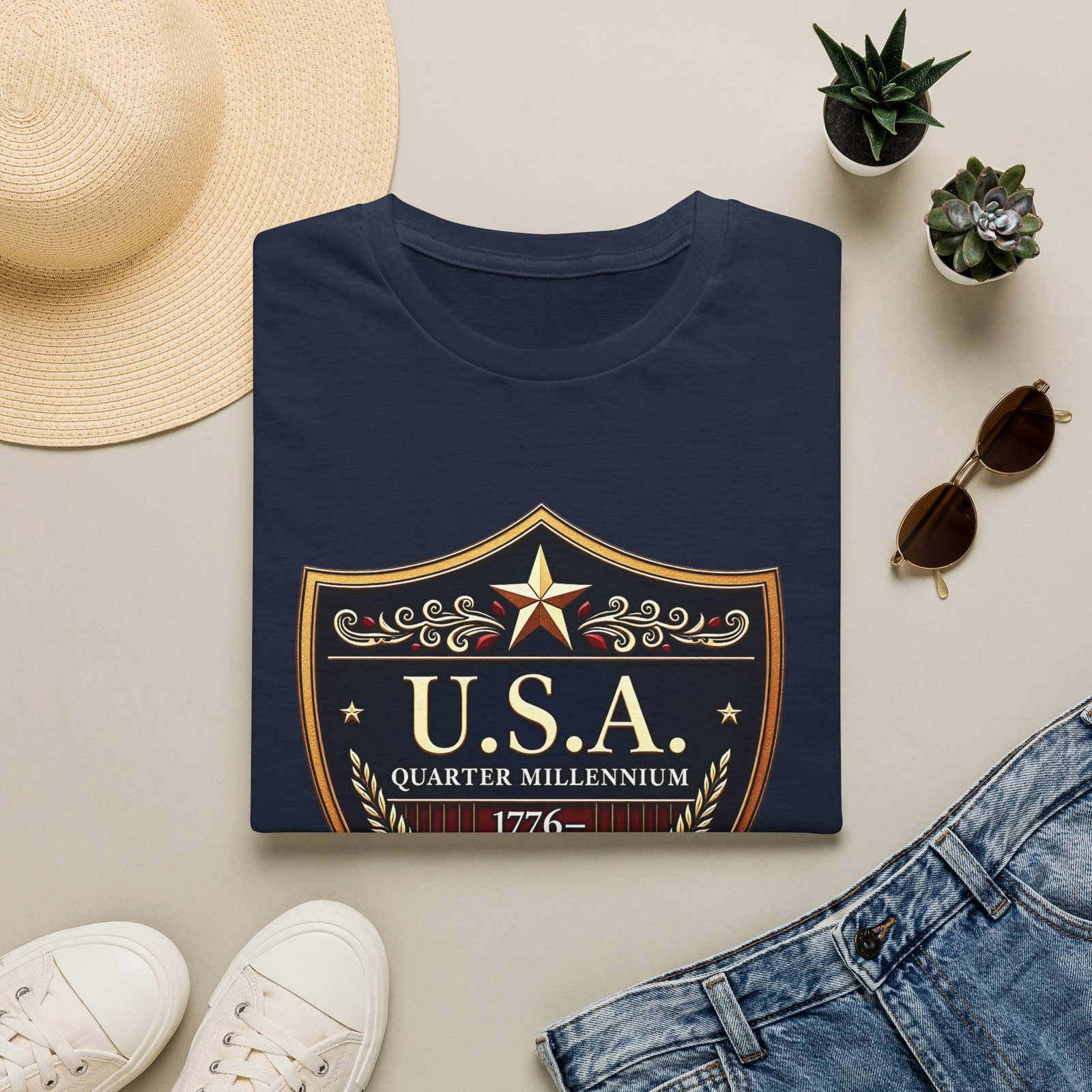 USA Shield Emblem T-Shirt _ 1776_2026 Quarter Millennium Patriotic Tee - Image 39