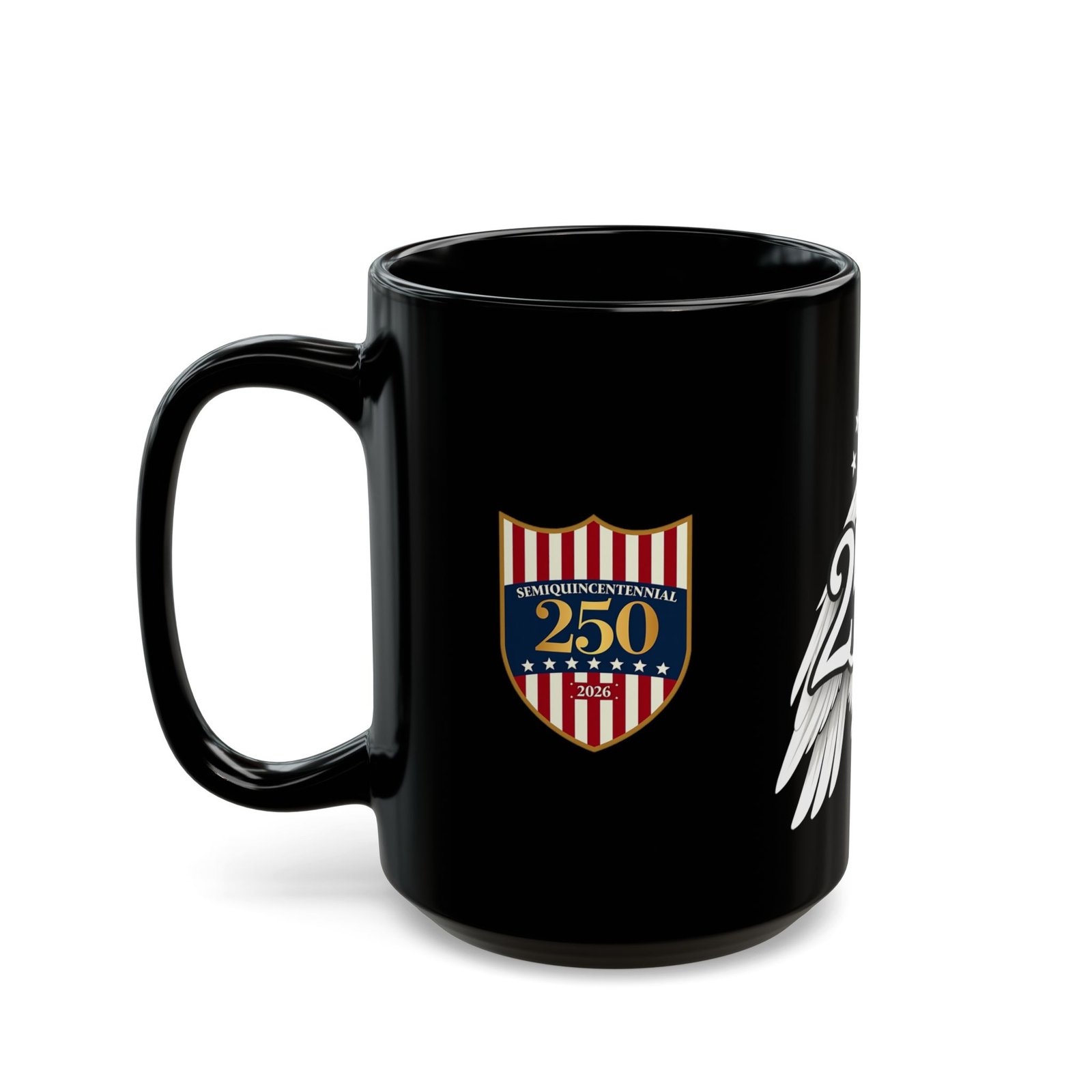 250 Eagle Emblem Mug | Black Ceramic Coffee Cup - Image 7