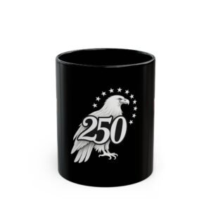 250 Eagle Emblem Mug | Black Ceramic Coffee Cup