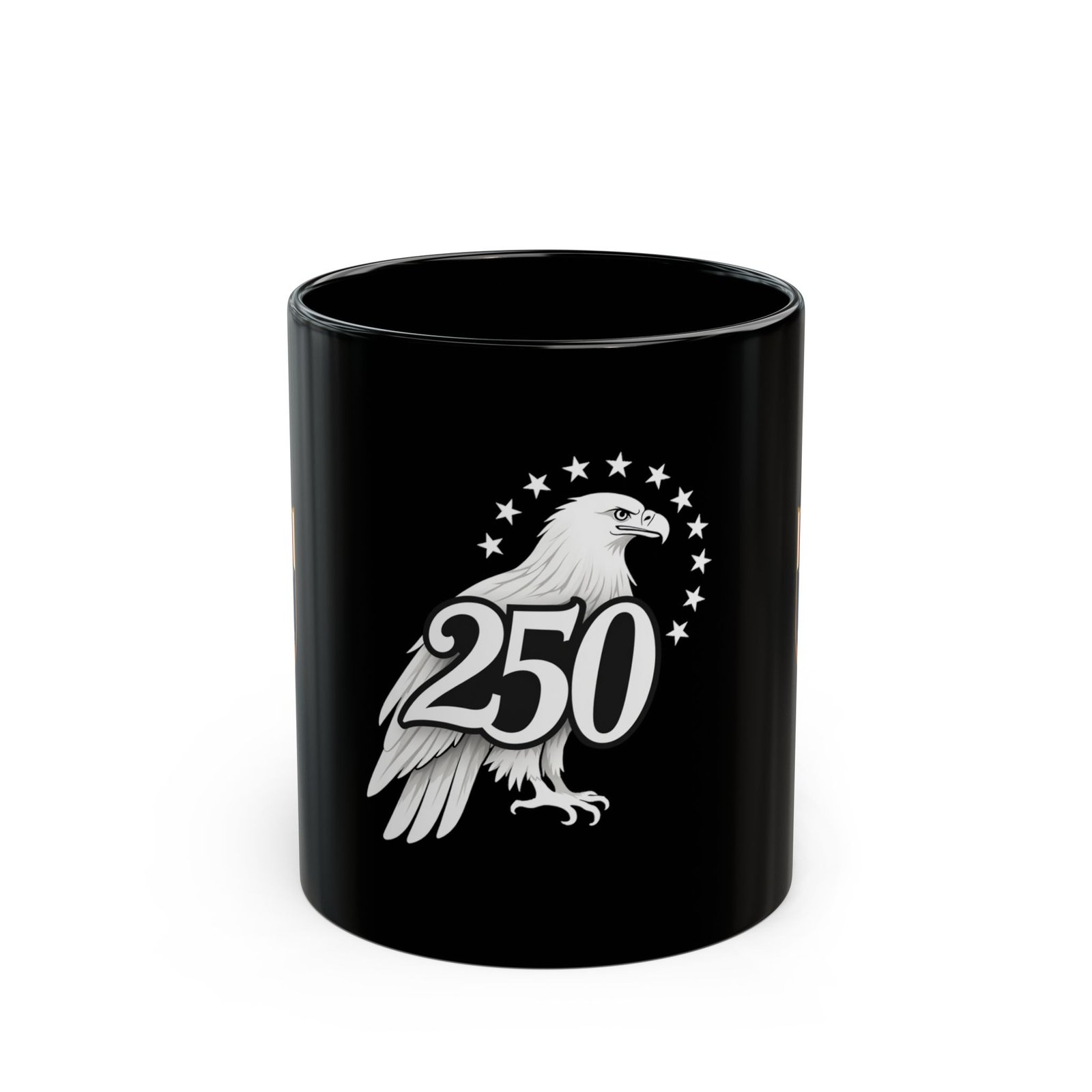 250 Eagle Emblem Mug | Black Ceramic Coffee Cup