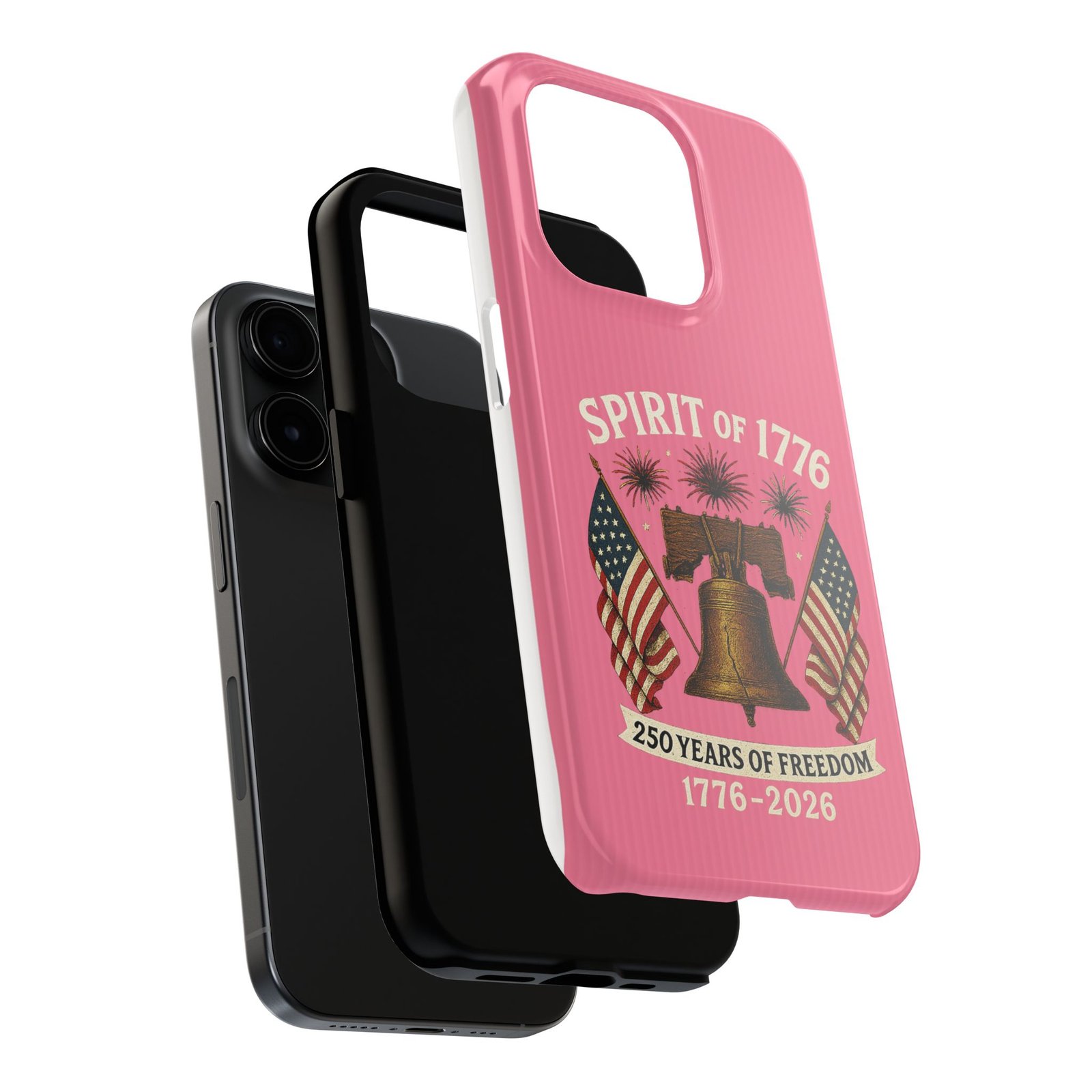Hot Pink iPhone 14-15-16-17 Spirit of 1776 Phone Case | Liberty Bell, American Flags, 250 Years of Freedom 1776-2026 - Image 16