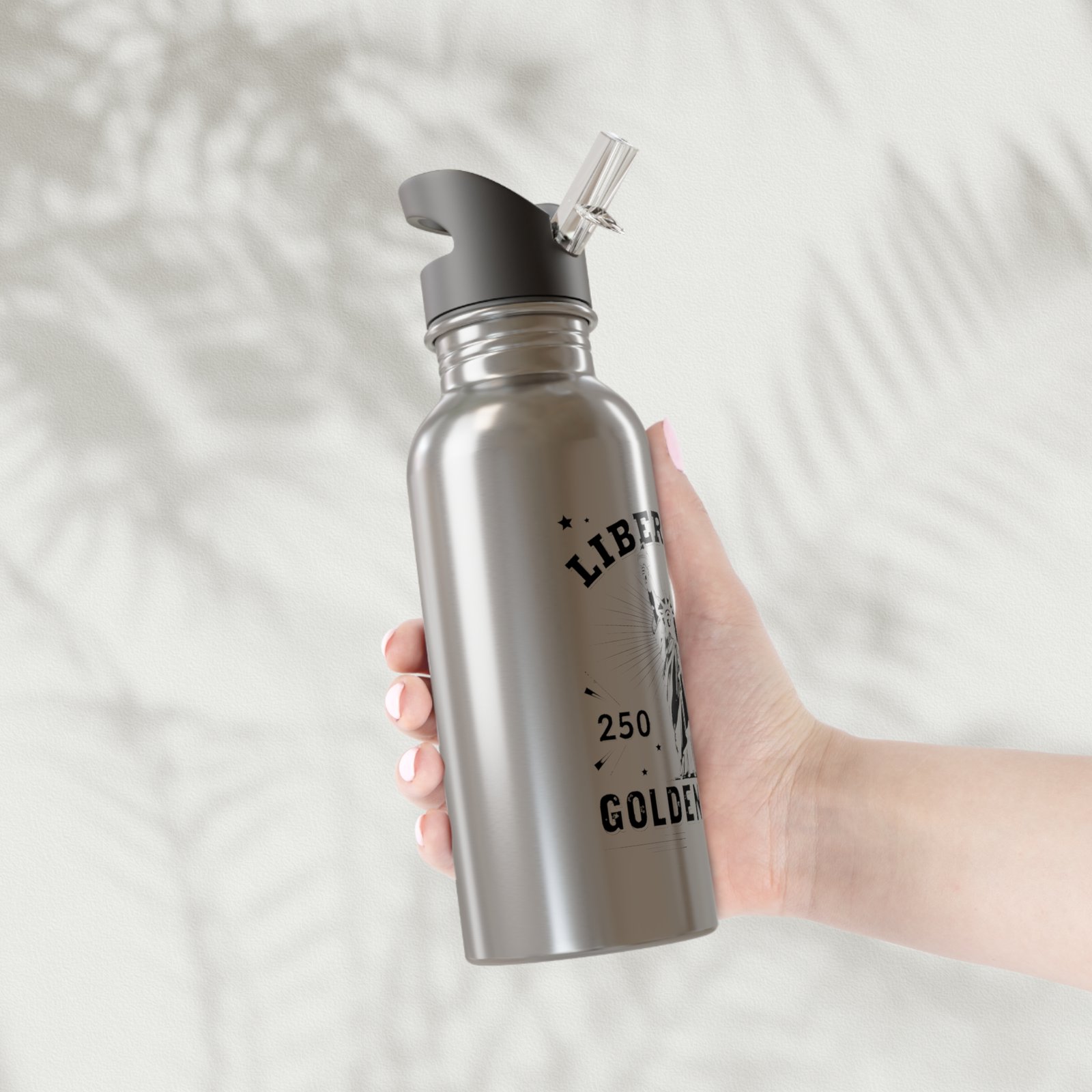 Liberty Golden Age Statue of Liberty Illustration Stainless Steel Water Bottle - Image 7