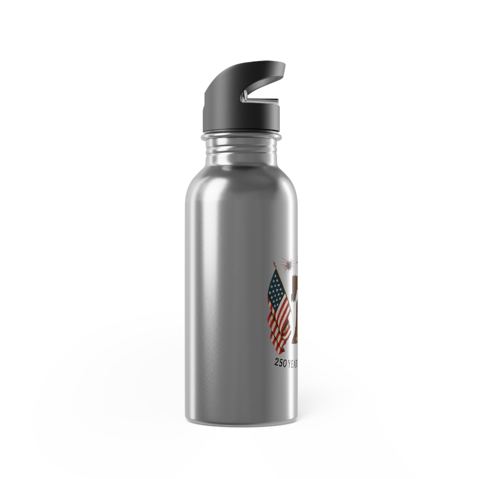 Liberty Bell with American Flags Water Bottle | Stainless Steel 20oz - Image 4