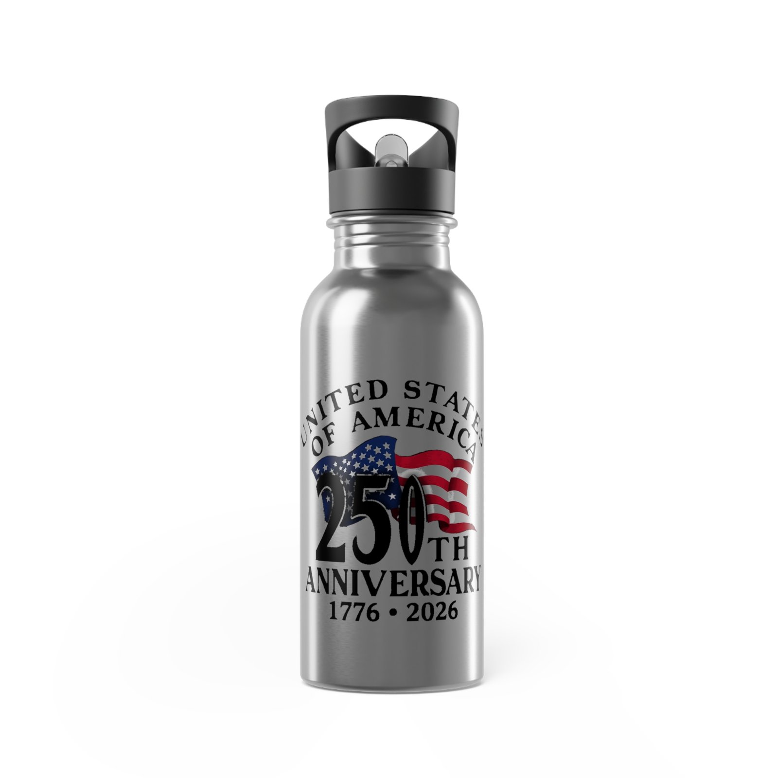 250th Anniversary USA Flag Eagle water bottle | Stainless Steel Straw Bottle - Image 2