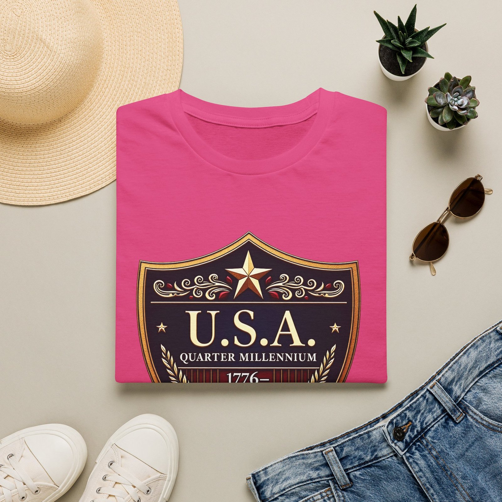 USA Shield Emblem T-Shirt _ 1776_2026 Quarter Millennium Patriotic Tee - Image 47