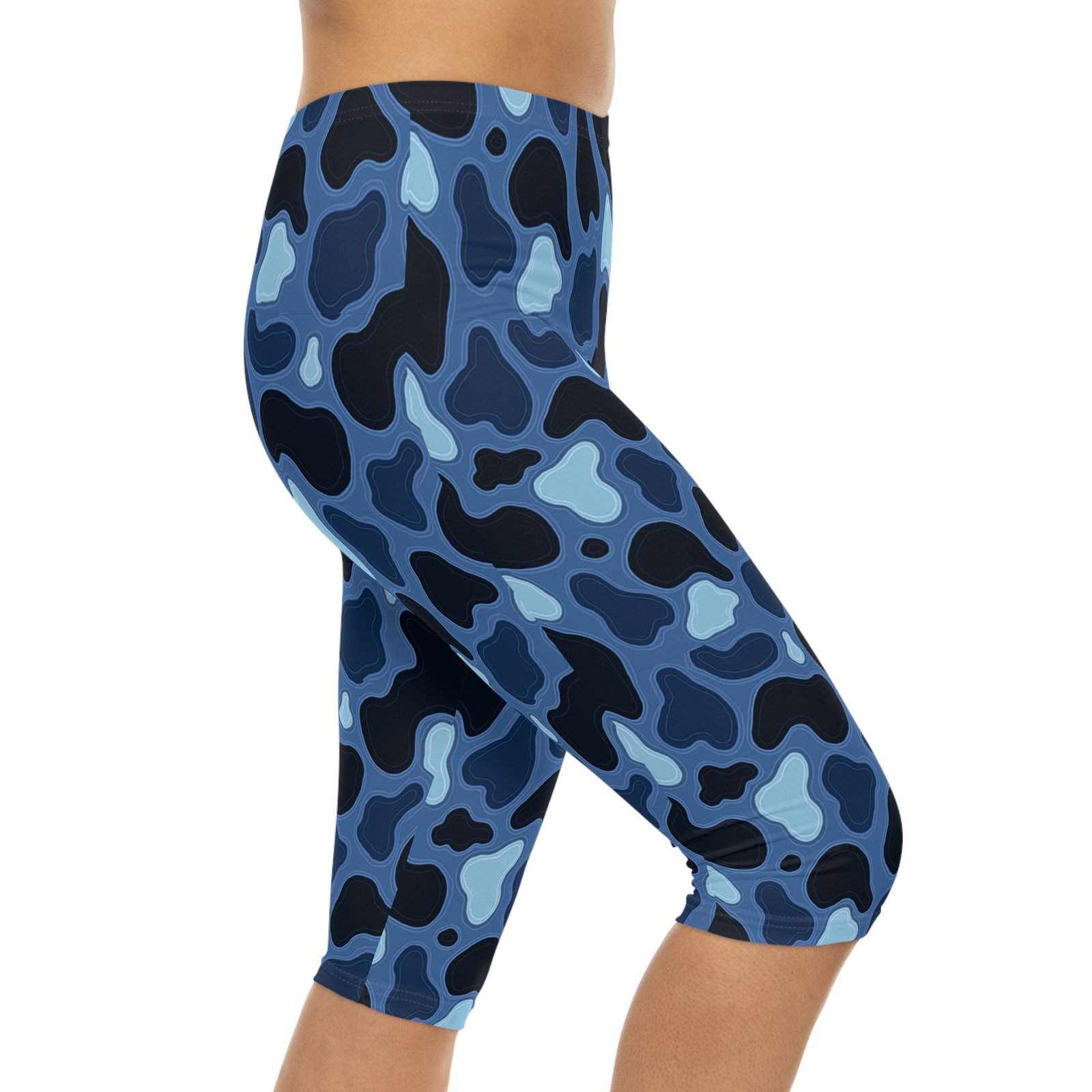 Patina Blue Camo Capri Leggings - Image 6