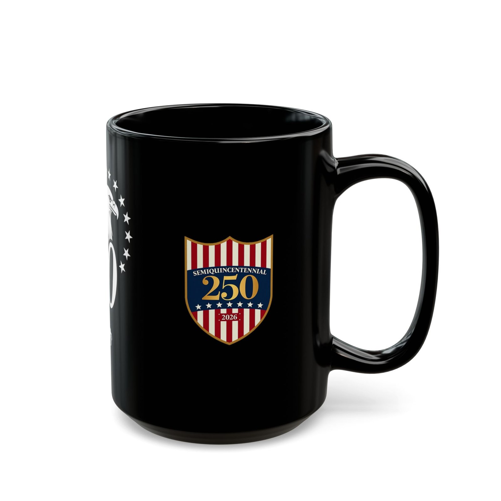 250 Eagle Emblem Mug | Black Ceramic Coffee Cup - Image 6