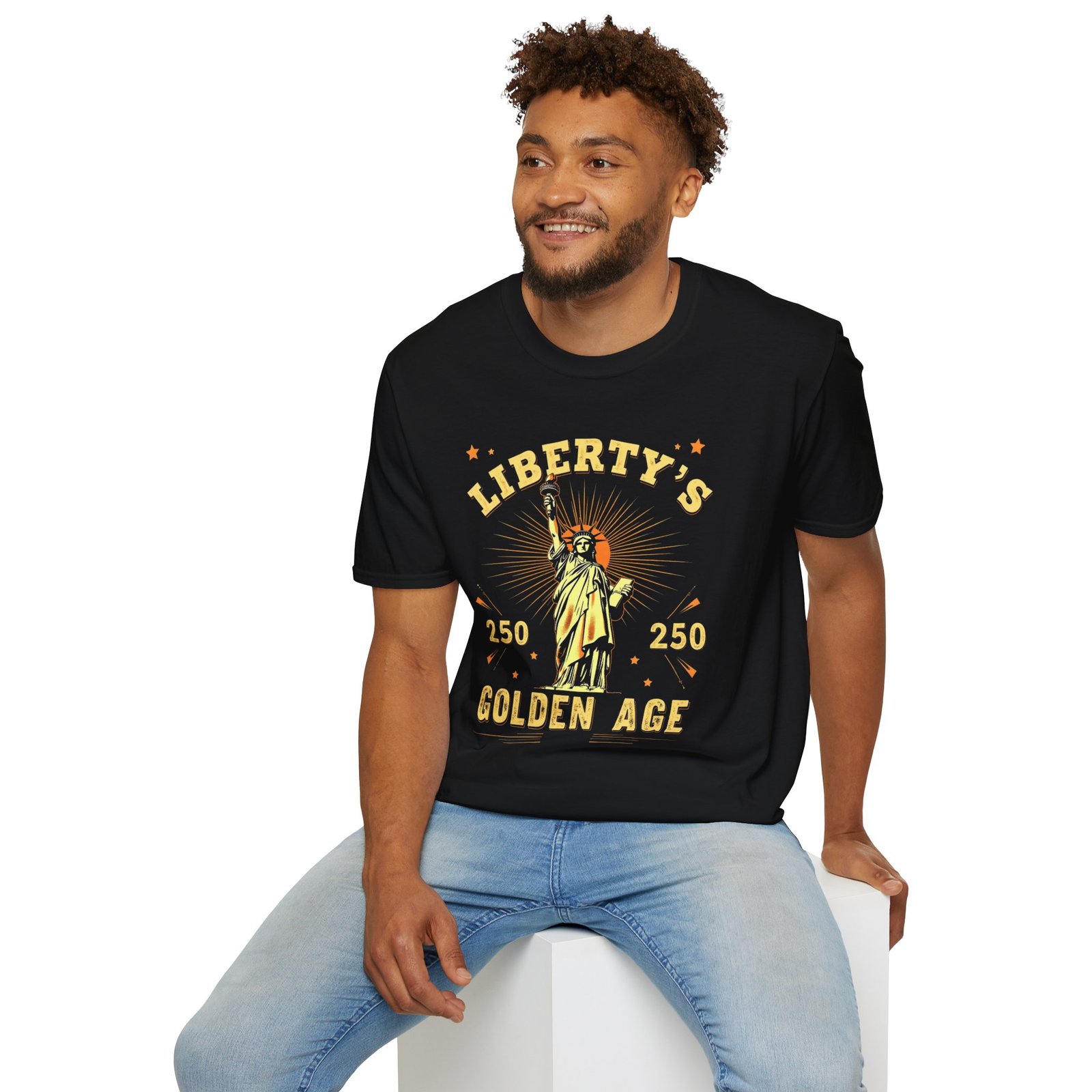 Liberty's Golden Age Statue of Liberty T-Shirt | 250 Anniversary Retro - Image 10