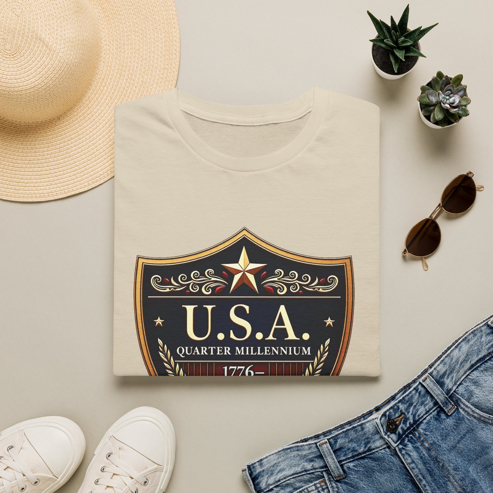 USA Shield Emblem T-Shirt _ 1776_2026 Quarter Millennium Patriotic Tee - Image 13
