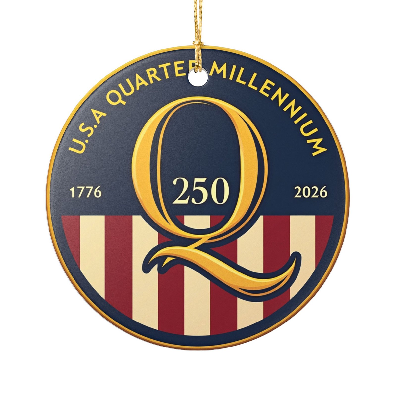 USA Quarter Millennium Q 250 Ceramic Ornament | 1776-2026 Commemorative - Image 2