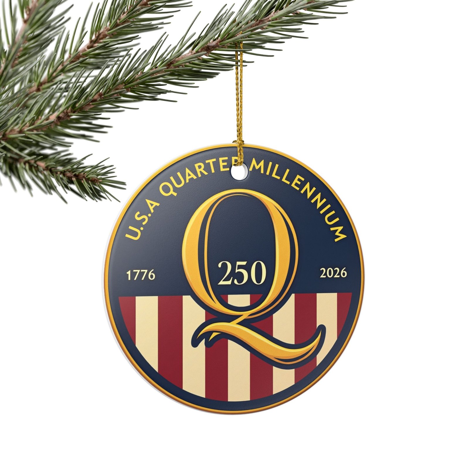 USA Quarter Millennium Q 250 Ceramic Ornament | 1776-2026 Commemorative - Image 8