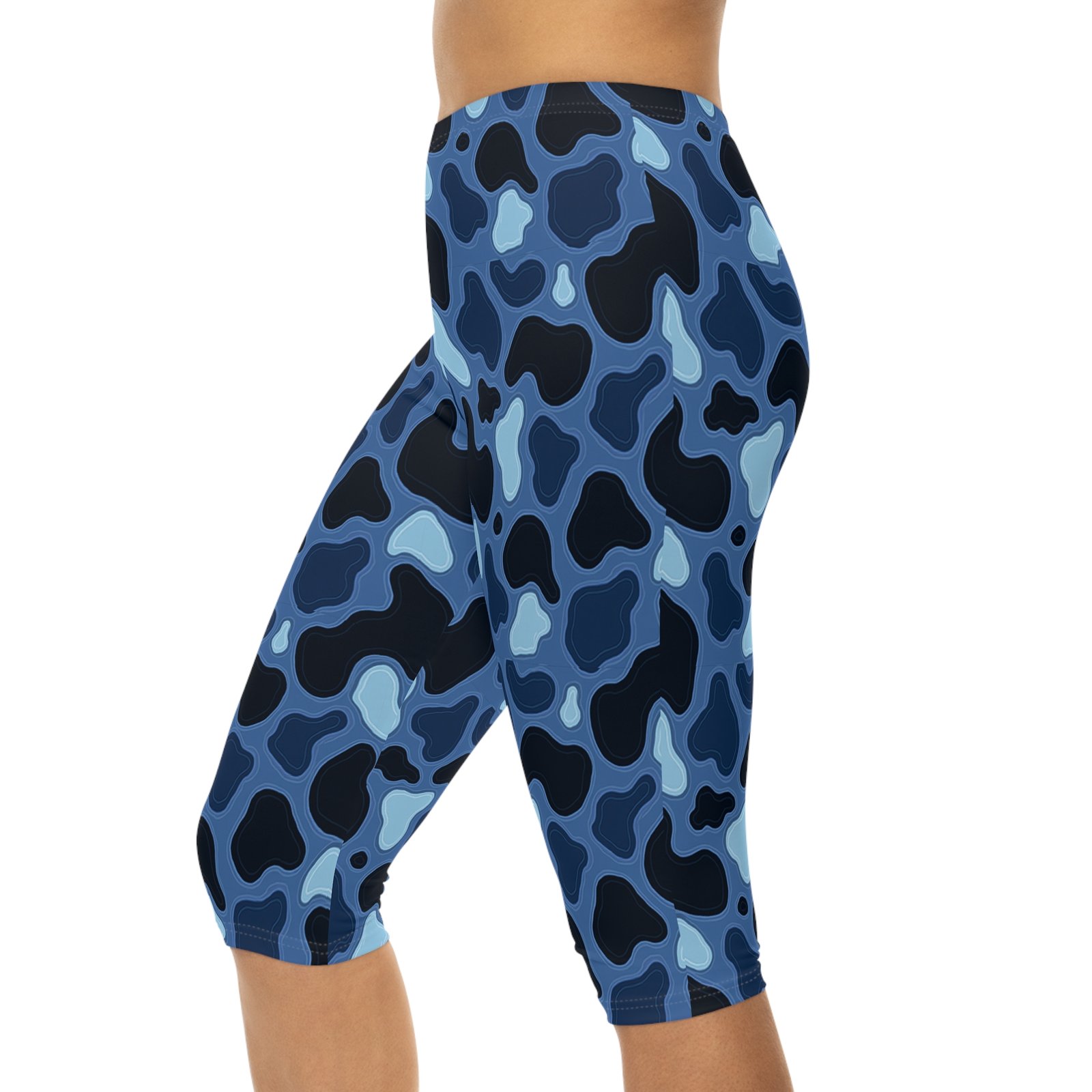 Patina Blue Camo Capri Leggings - Image 7