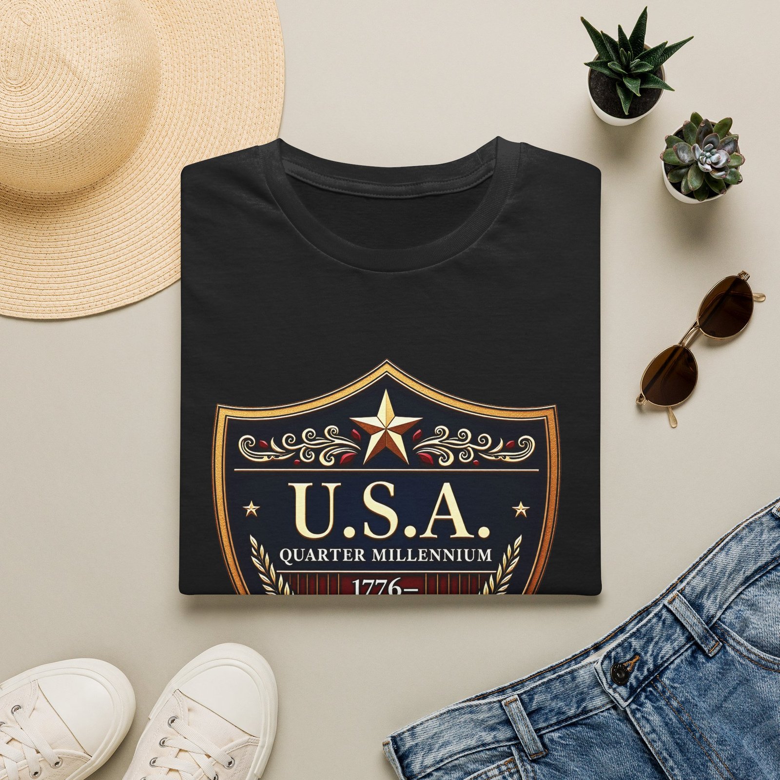 USA Shield Emblem T-Shirt _ 1776_2026 Quarter Millennium Patriotic Tee - Image 7