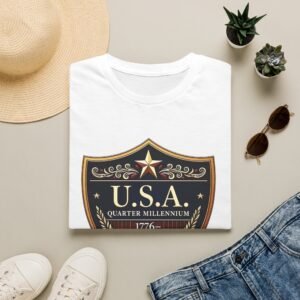 USA Shield Emblem T-Shirt _ 1776_2026 Quarter Millennium Patriotic Tee