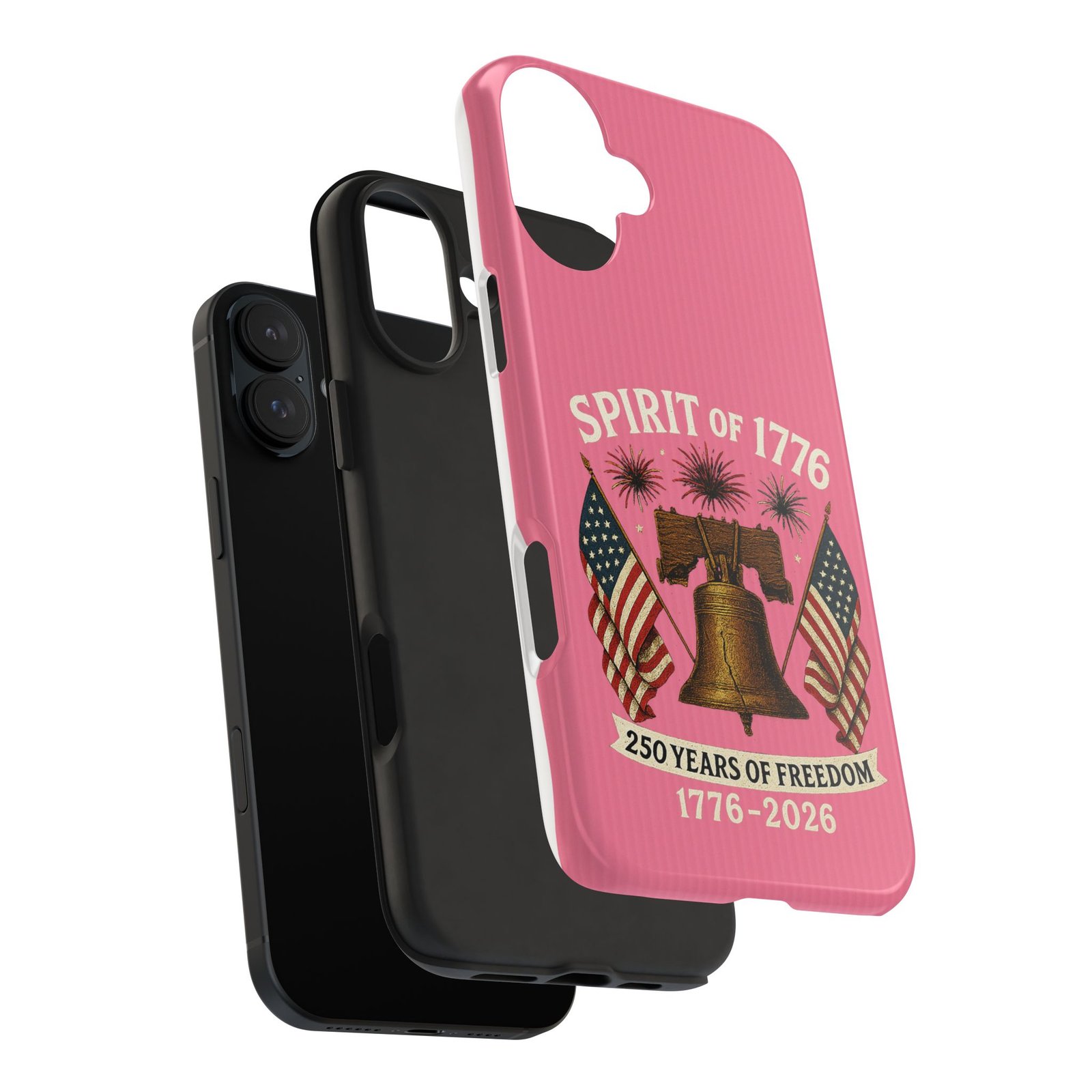 Hot Pink iPhone 14-15-16-17 Spirit of 1776 Phone Case | Liberty Bell, American Flags, 250 Years of Freedom 1776-2026 - Image 36