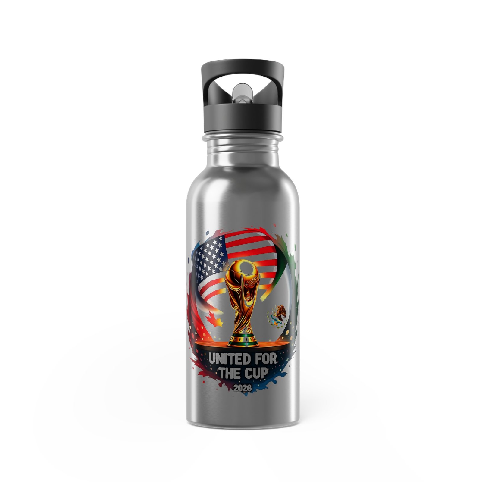 World Cup Trophy with USA Flag water bottle | Stainless Steel 20oz - Image 2