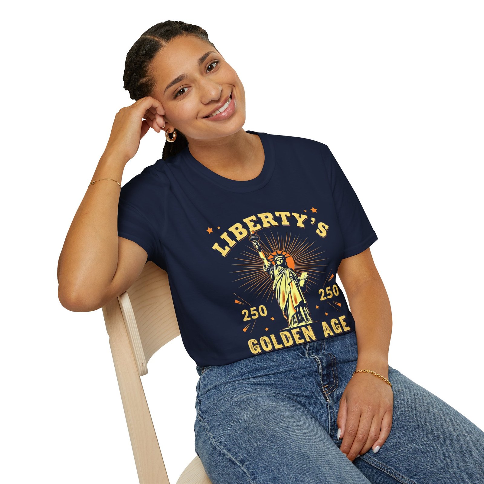 Liberty's Golden Age Statue of Liberty T-Shirt | 250 Anniversary Retro - Image 19