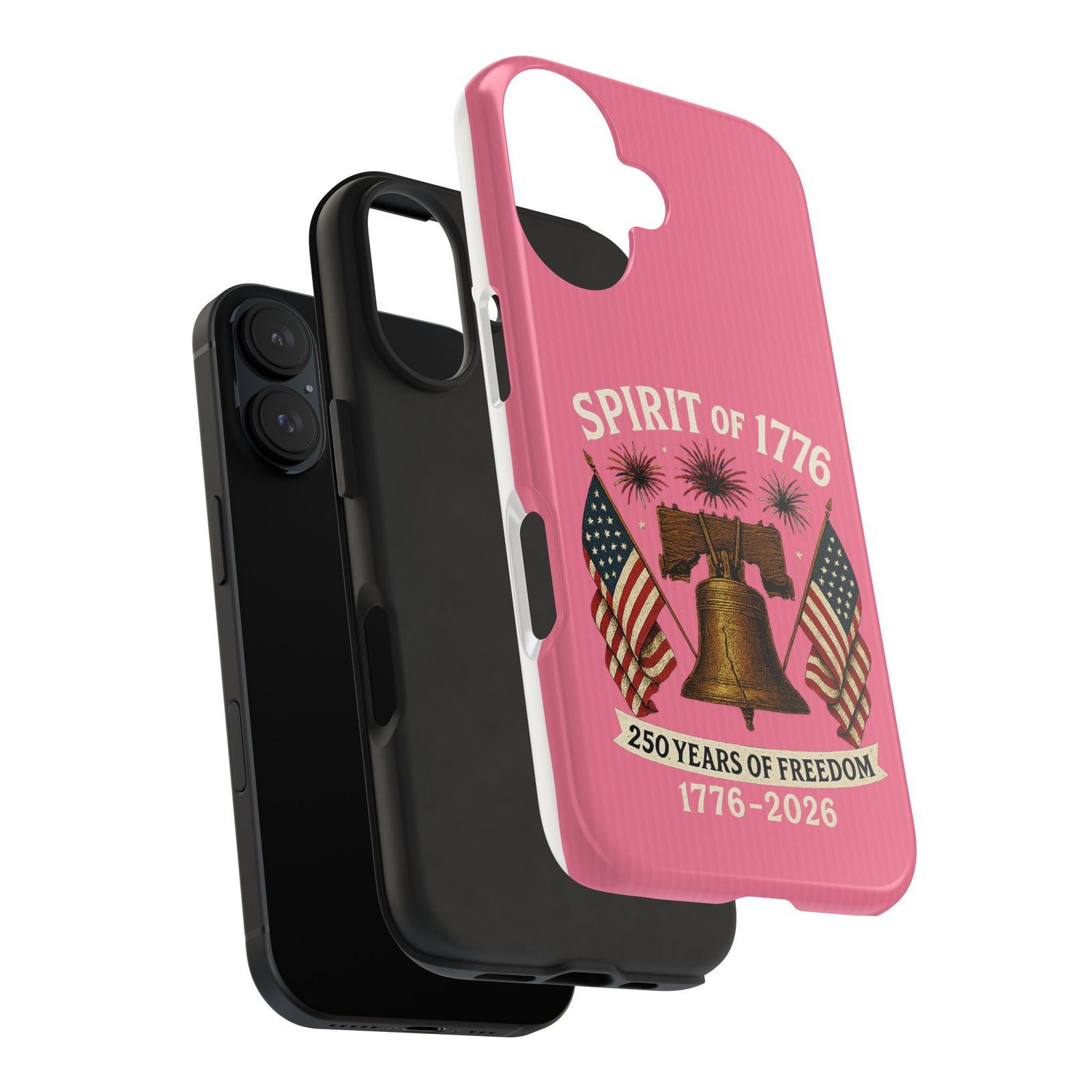 Hot Pink iPhone 14-15-16-17 Spirit of 1776 Phone Case | Liberty Bell, American Flags, 250 Years of Freedom 1776-2026 - Image 33