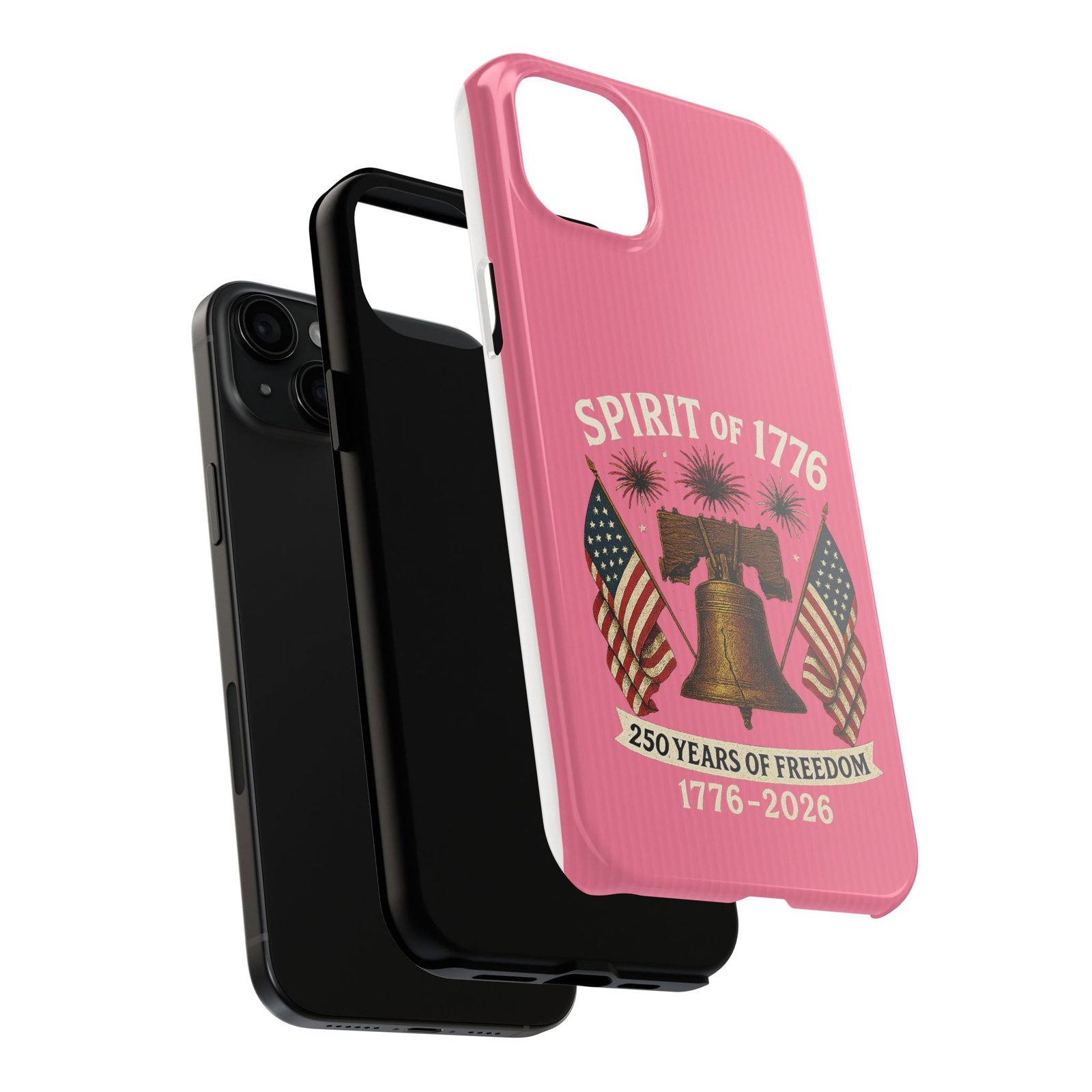 Hot Pink iPhone 14-15-16-17 Spirit of 1776 Phone Case | Liberty Bell, American Flags, 250 Years of Freedom 1776-2026 - Image 20