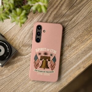 Rose Gold Samsung Galaxy S25-S24-S23-S22-S21_  Spirit of 1776 Phone Case | Liberty Bell, American Flags, 1776-2026