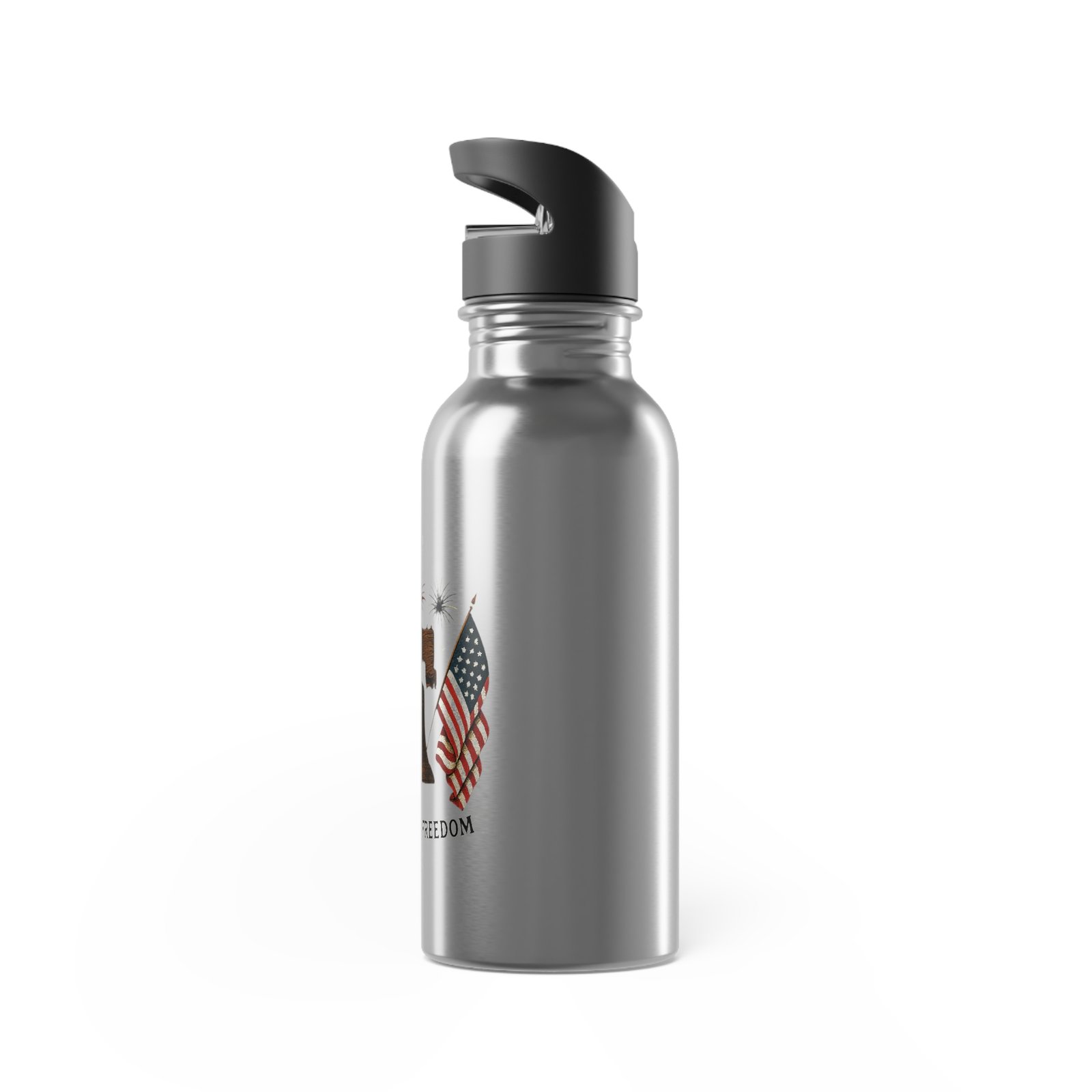 Liberty Bell with American Flags Water Bottle | Stainless Steel 20oz - Image 5